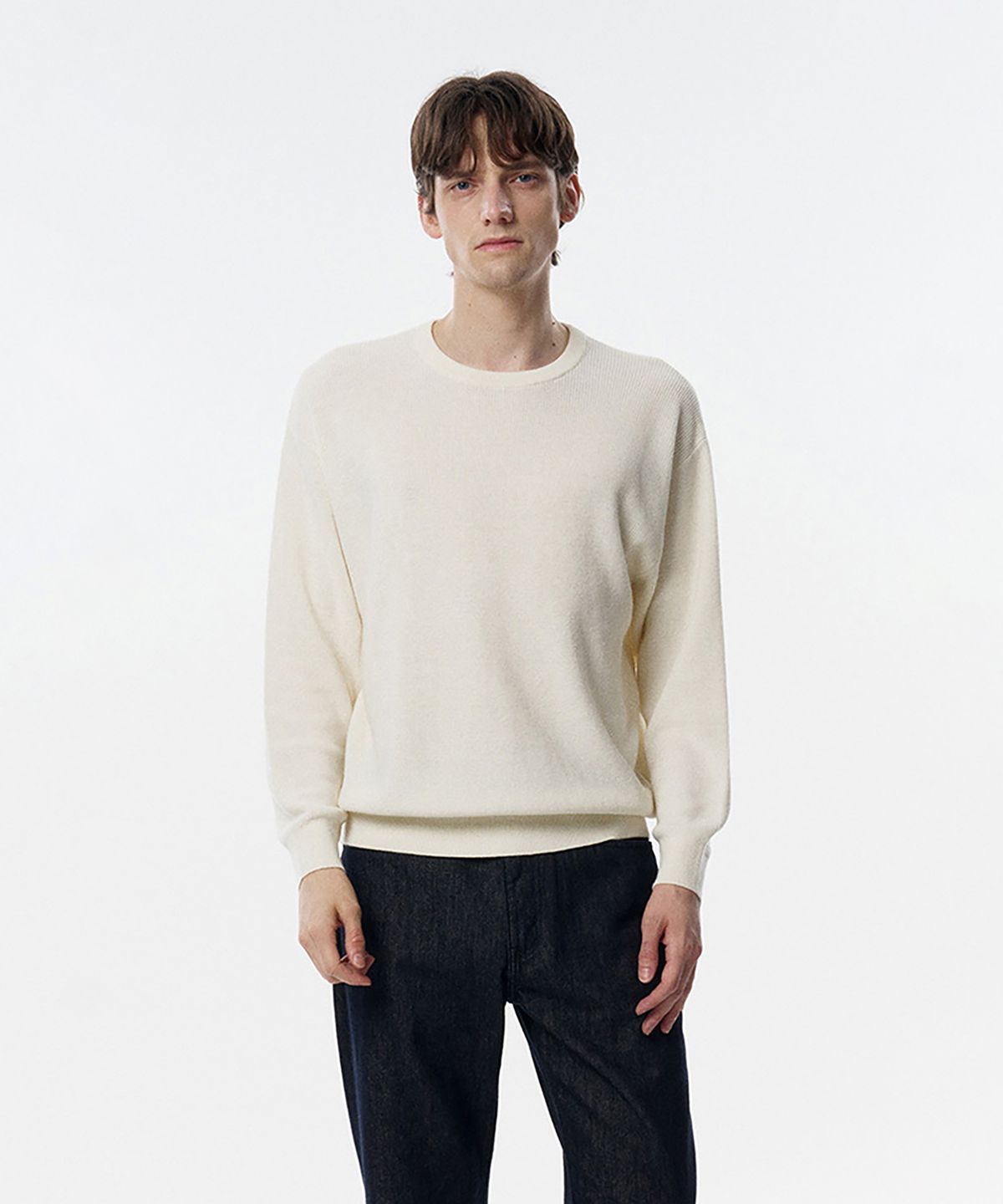 테일던(TAILDERN) Leon Round Cotton wool Sweater Ivory