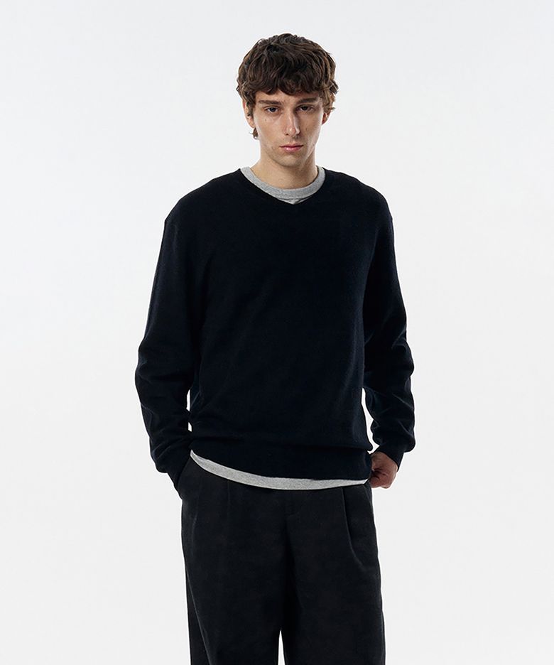 Wales V-neck Sweater Wool Cashmere Black