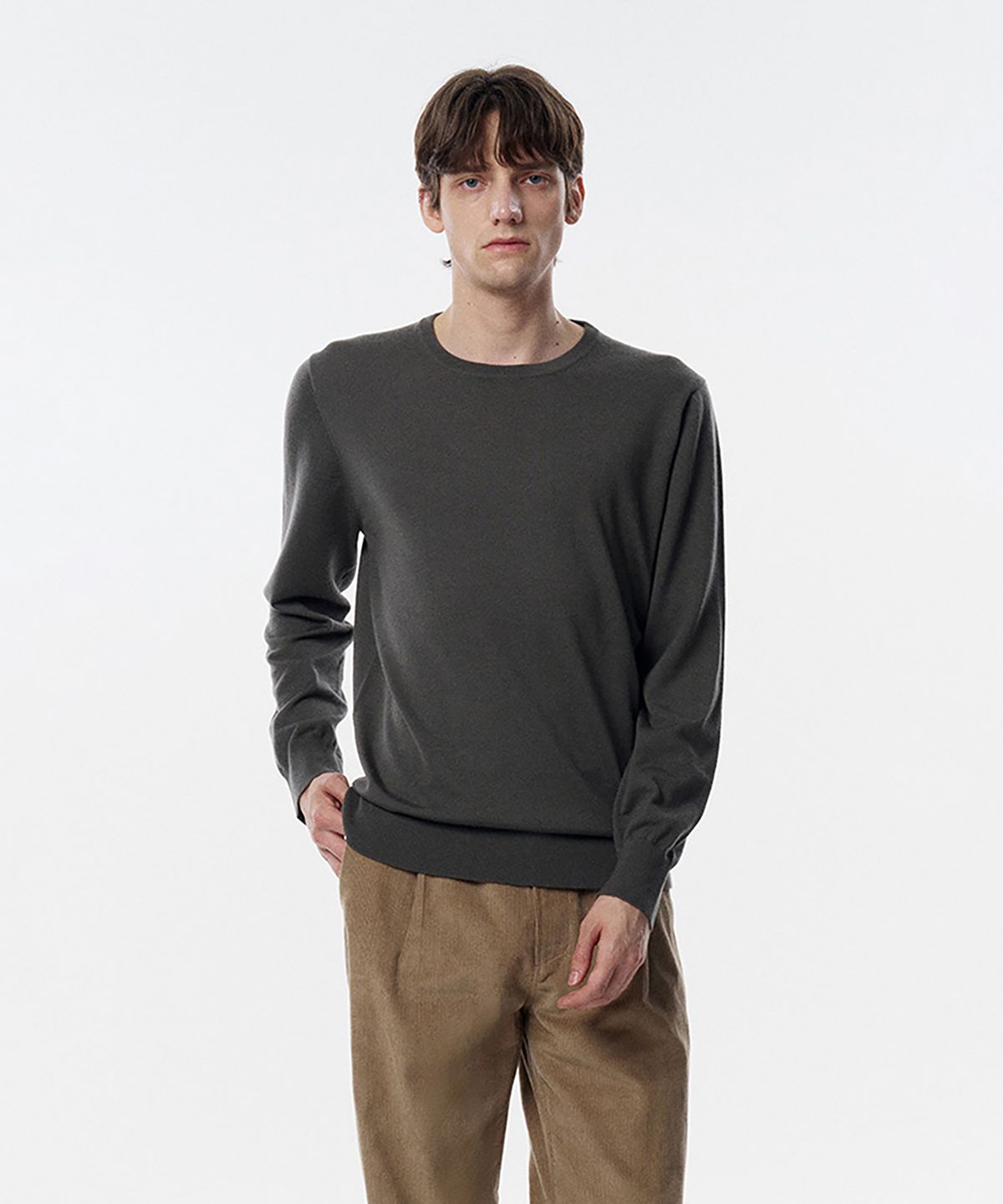 테일던(TAILDERN) William Lightweight Crewneck Sweater Wool Grey