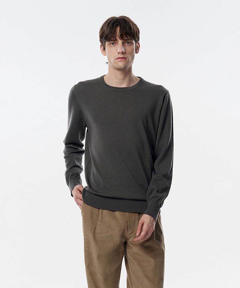 William Lightweight Crewneck Sweater Wool Grey