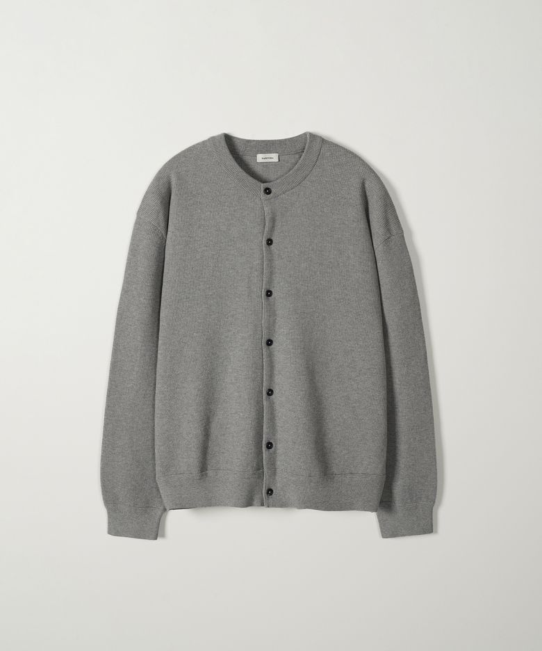 BARK CREW KNIT CARDIGAN - GREY MELANGE