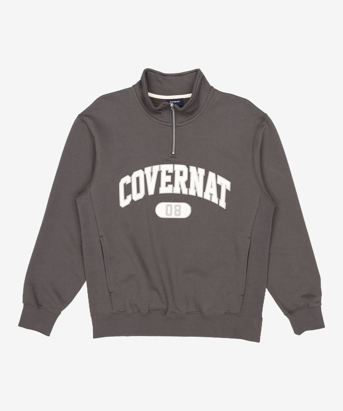 커버낫(COVERNAT) 아치로고 하프집업 맨투맨 Melange Gray M