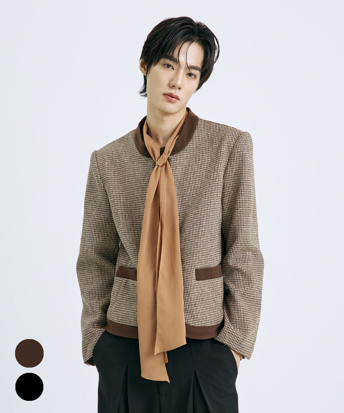 텐 패스트 세븐(TEN PAST SEVEN) 바인딩 하운드투스 자켓 (2 Colors)