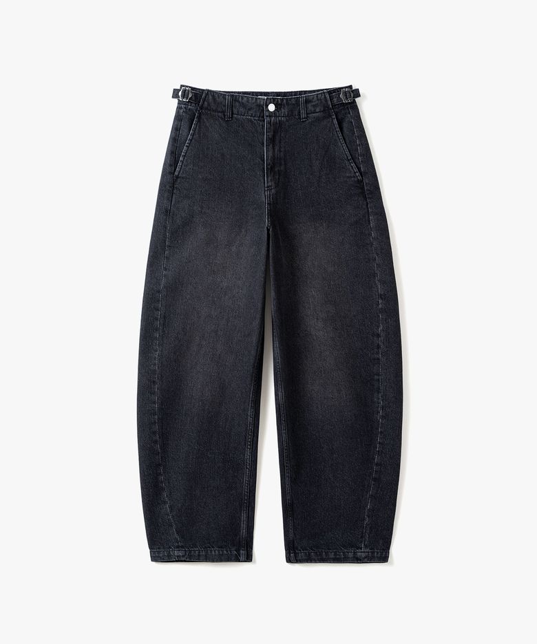 데님 워시드 커브드 팬츠 블랙 COOSPT256BLACK