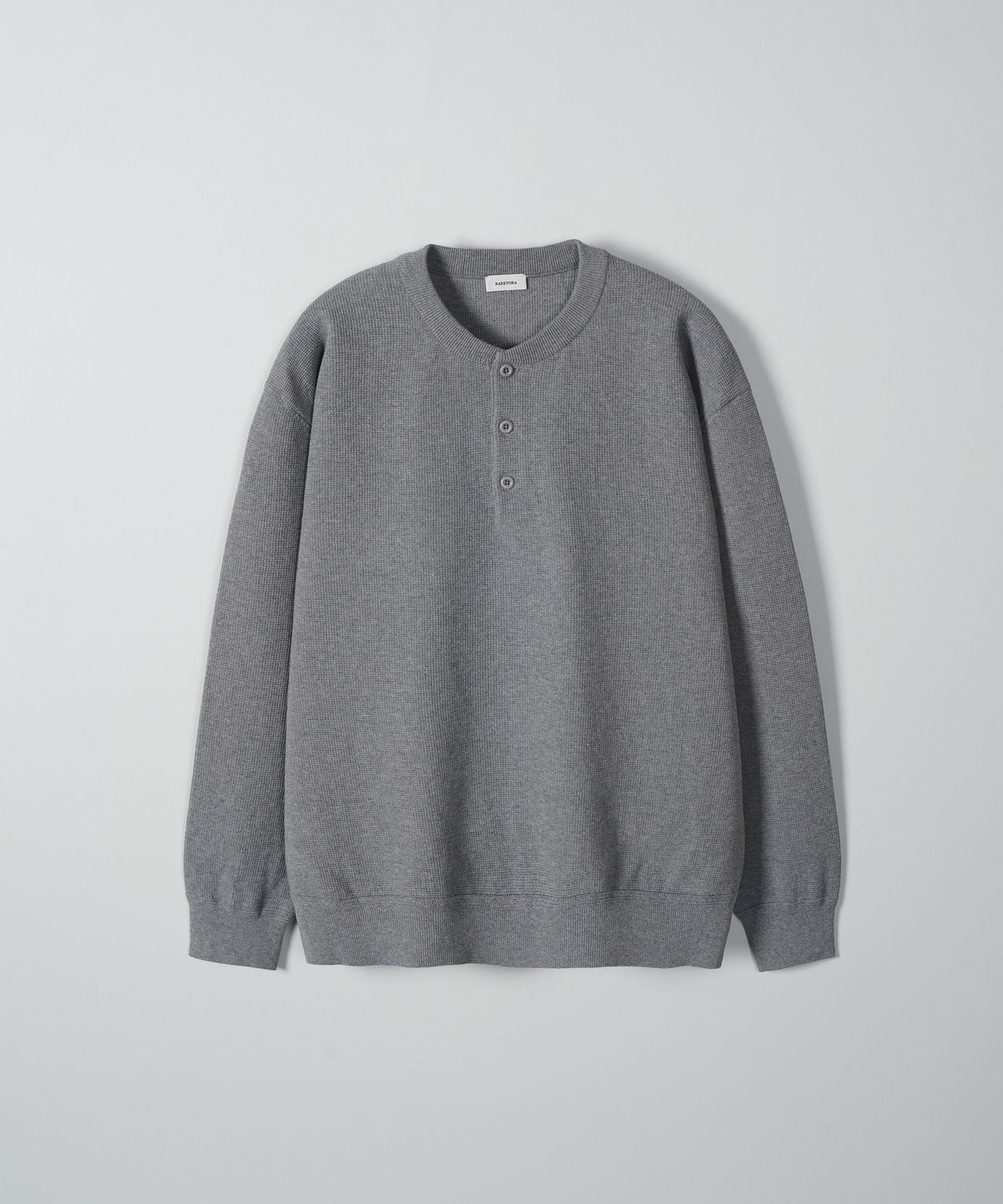 레어토라(RARETORA) BARK HENRY KNIT - GREY MELANGE