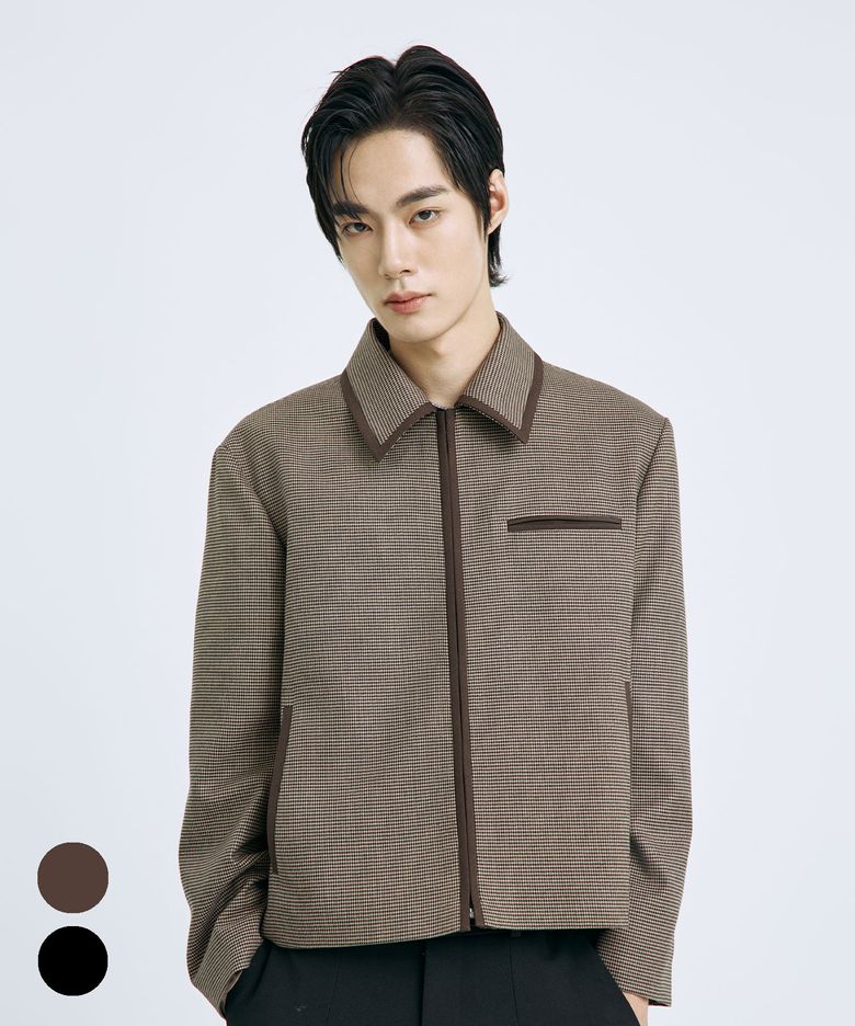 미니멀 체크 라인 자켓 (2 Colors)