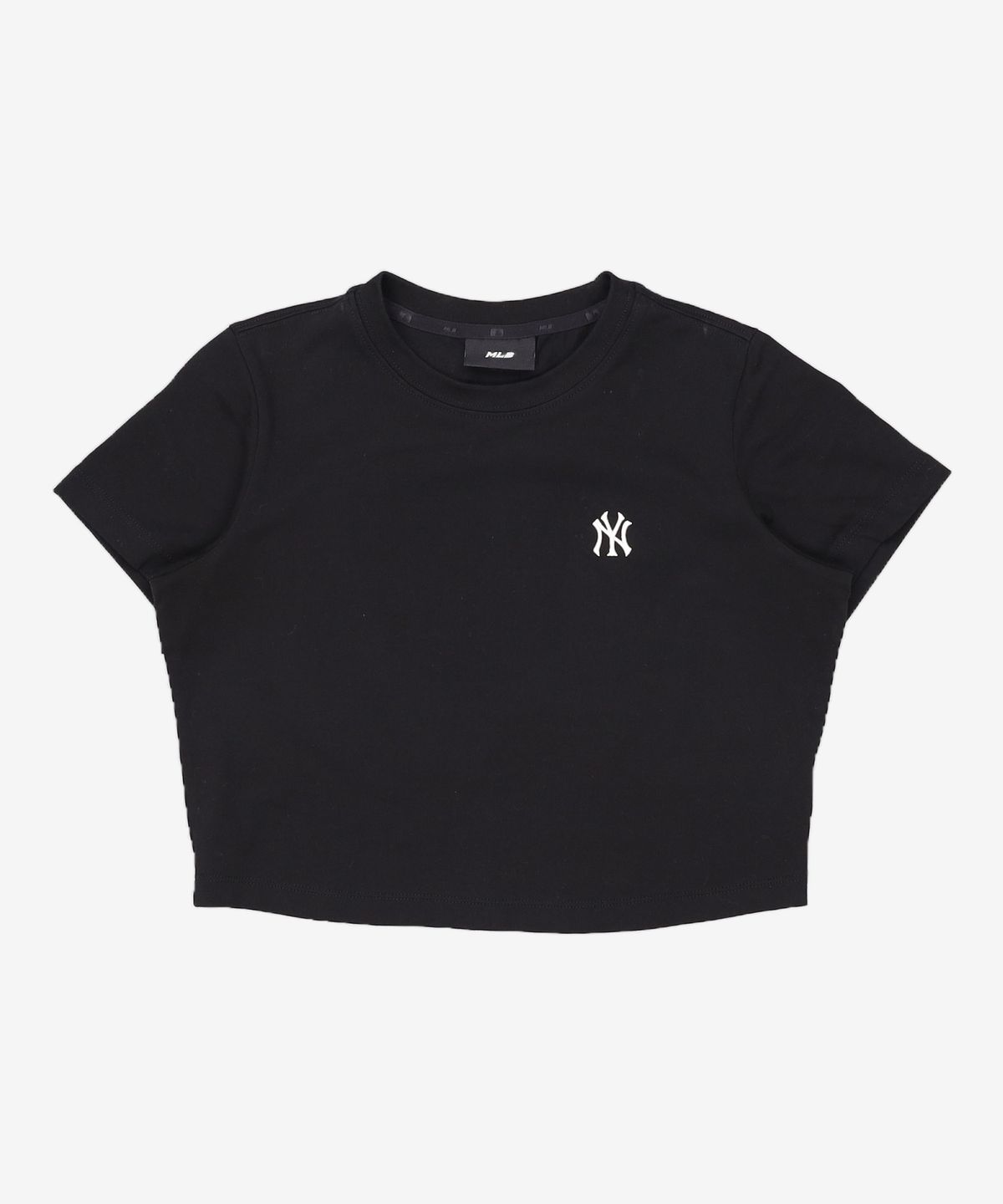 엠엘비(MLB) 여성 베이직 크롭 반팔 티셔츠 NY (Black) XS