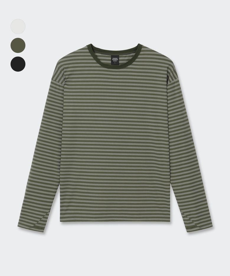 무브액트 스트라이프 롱슬리브 (3color)