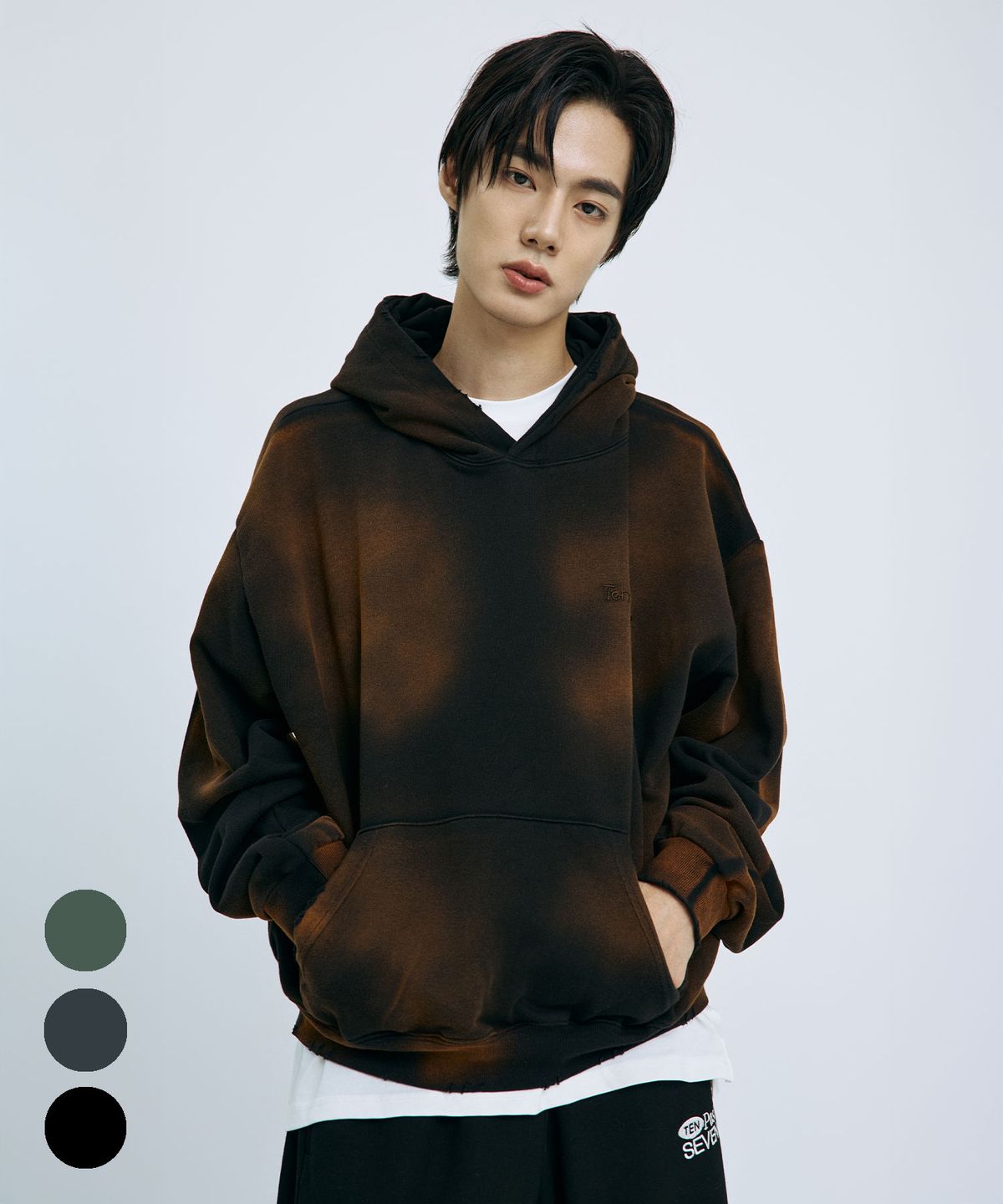 텐 패스트 세븐(TEN PAST SEVEN) 올오버 핸드 워싱 후드티 (3 Colors)