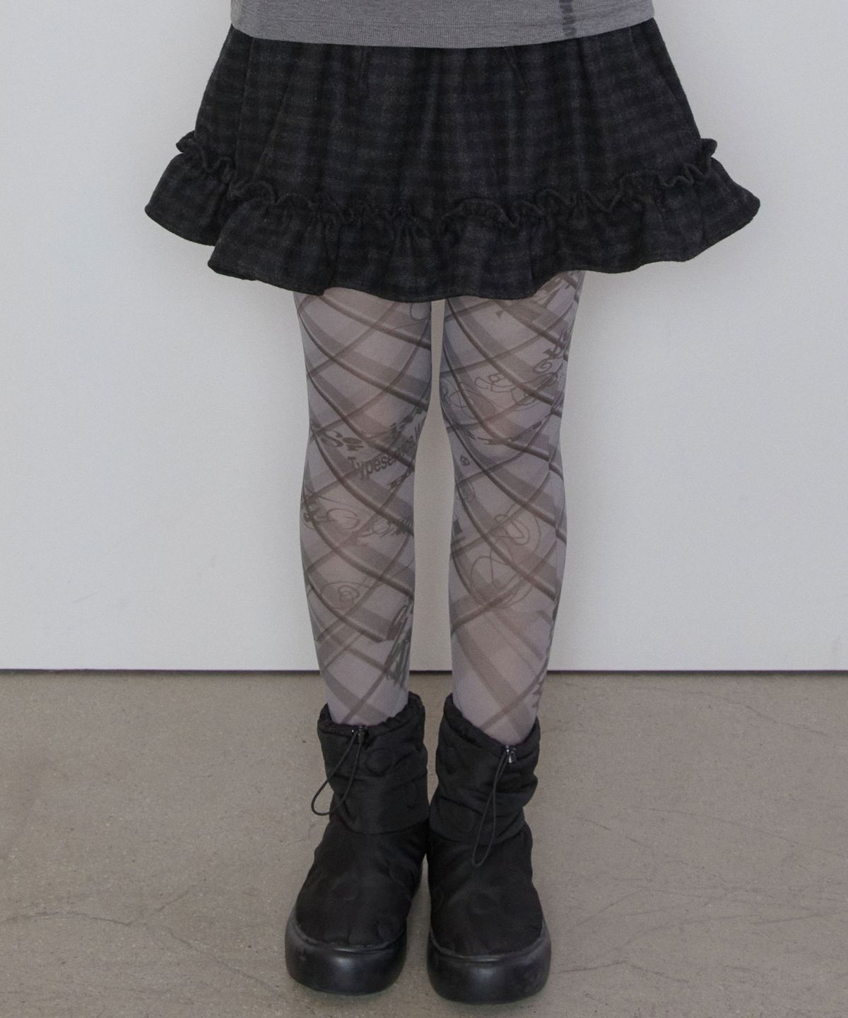 타입서비스(TYPESERVICE) Sketch Grid Tights [Gray]