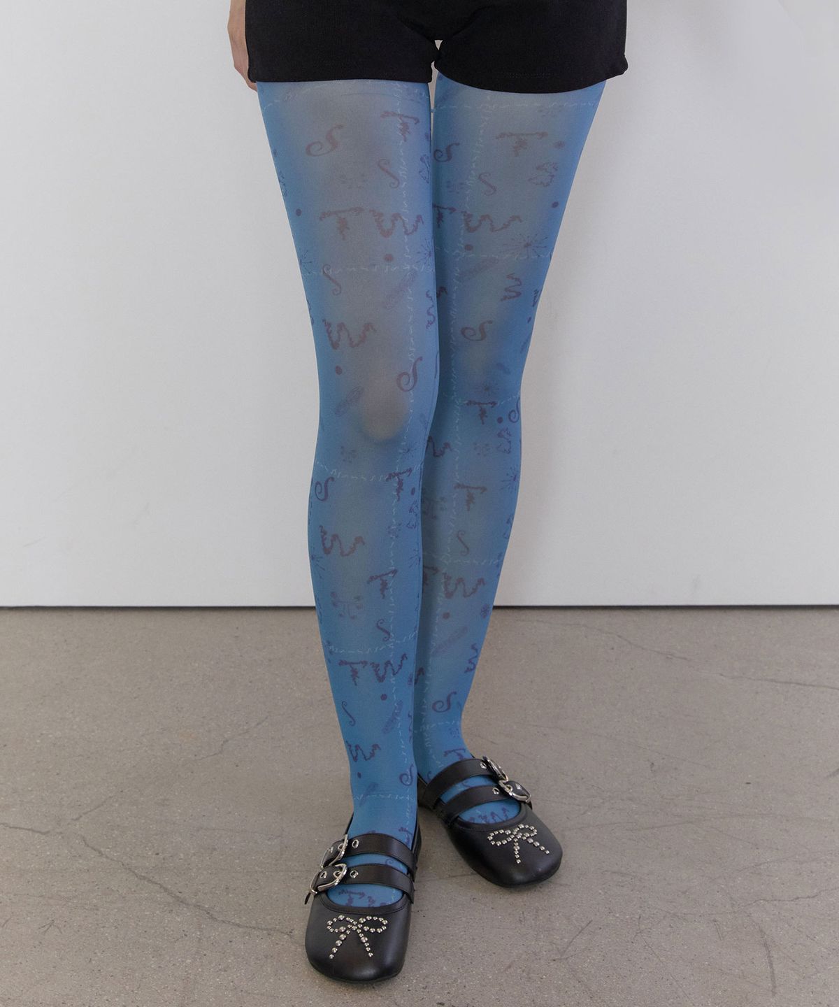 타입서비스(TYPESERVICE) Tiny Glyph Tights [Blue]