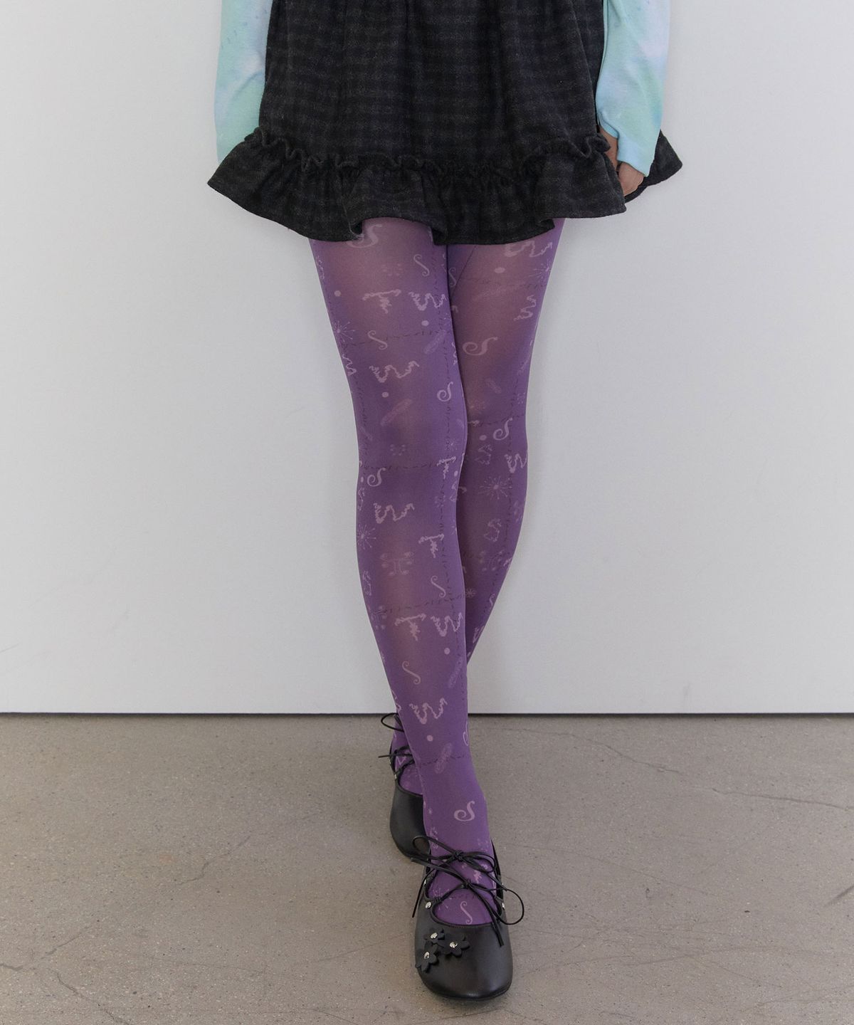 타입서비스(TYPESERVICE) Tiny Glyph Tights [Purple]