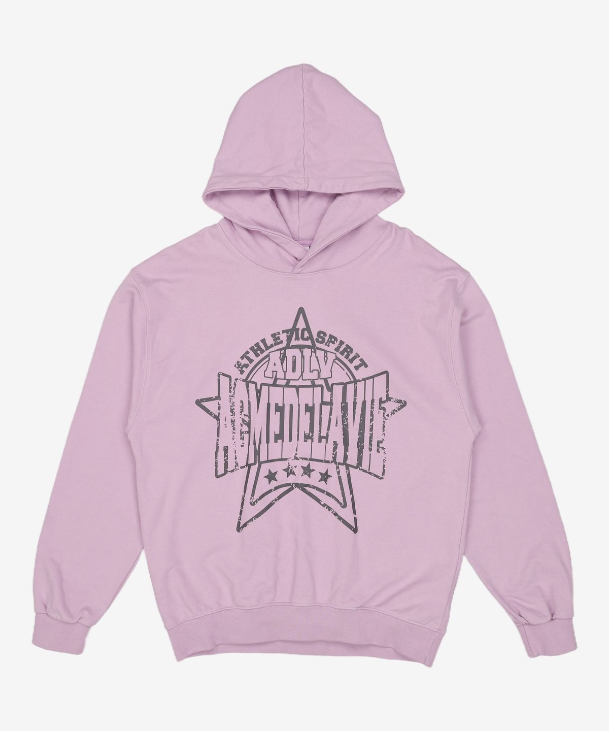 아크메드라비(ACME DE LA VIE) PREPPY LOGO CRACK PRINTING HOODIE LIGHT PURPLE 1