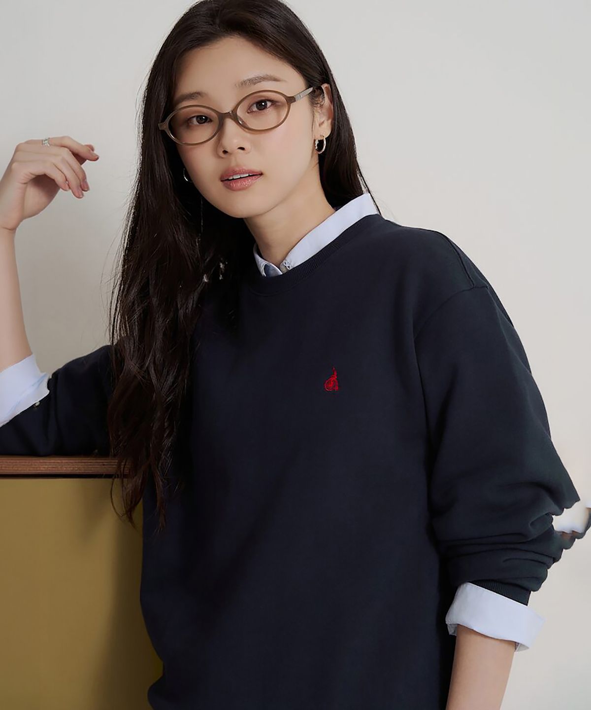 빈폴 멘(BEANPOLE MEN) [Essential] 남녀공용 스웨트 셔츠 - 네이비