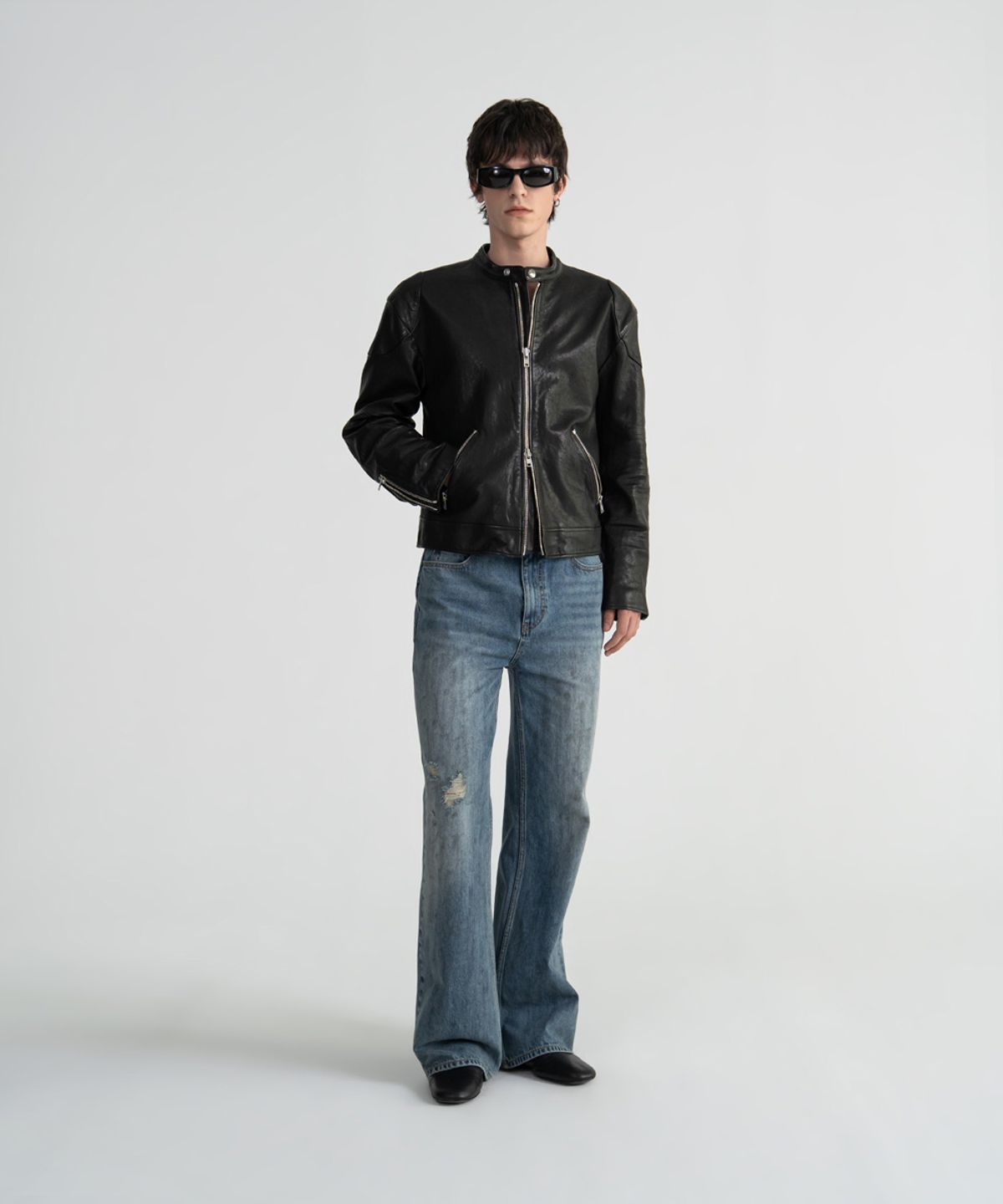 노이스(NOICE) M VINTAGE WASHED DESTROYED FLARED JEANS - BLUE