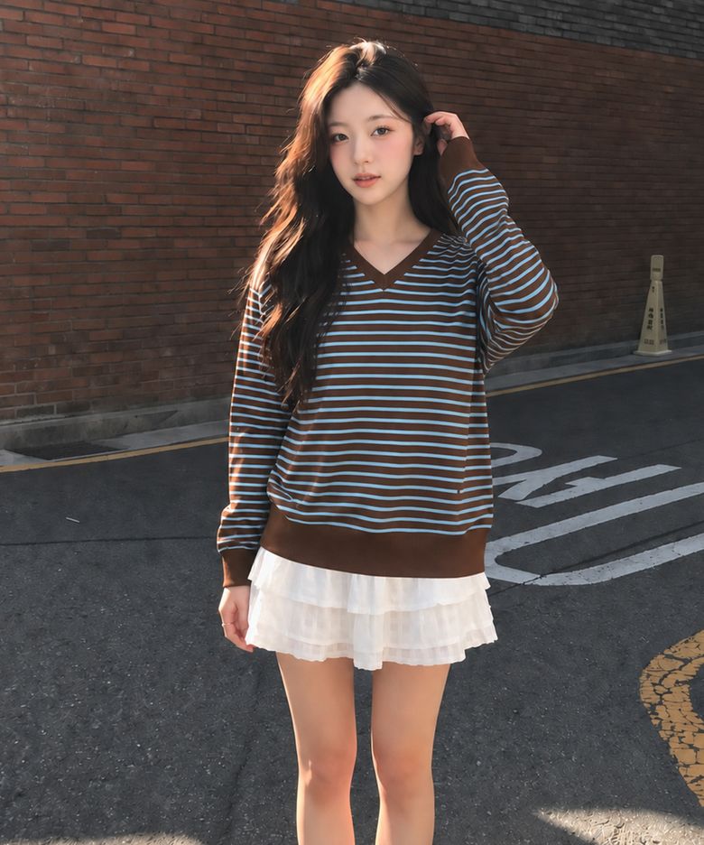 브이넥스트라이프맨투맨 J1TS021A