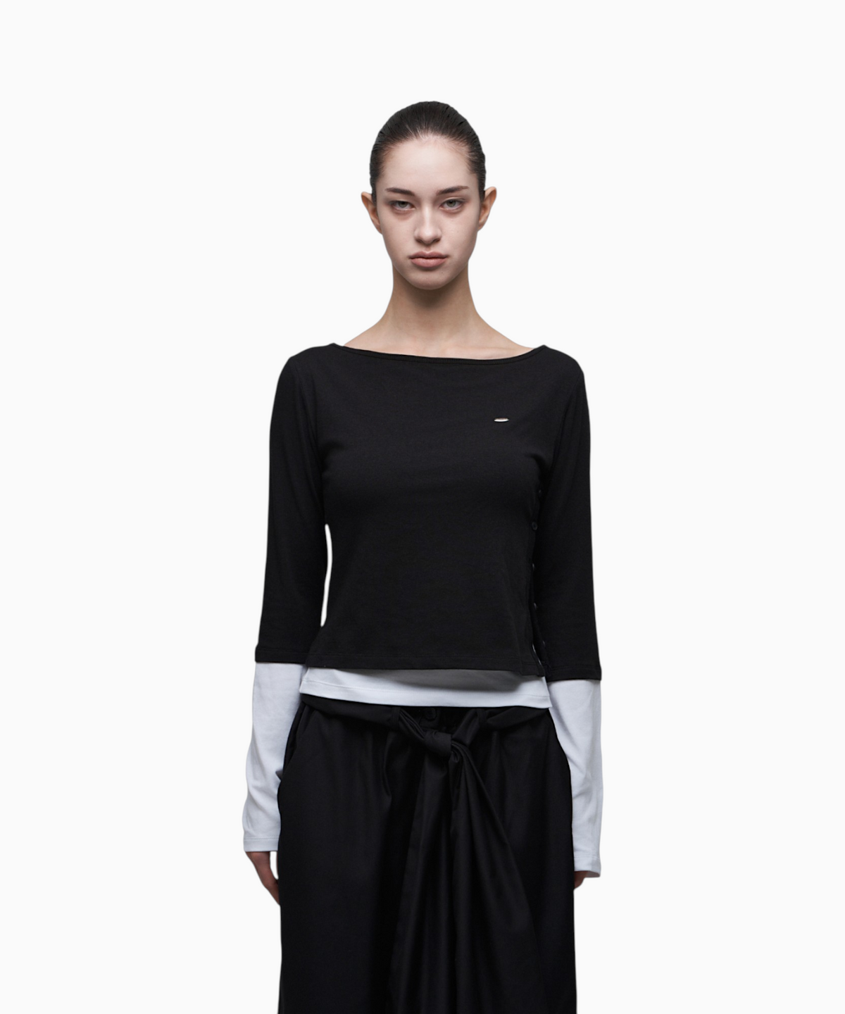 시너진(SYNERJYN) DOUBLE LAYER LONG SLEEVE BLACK