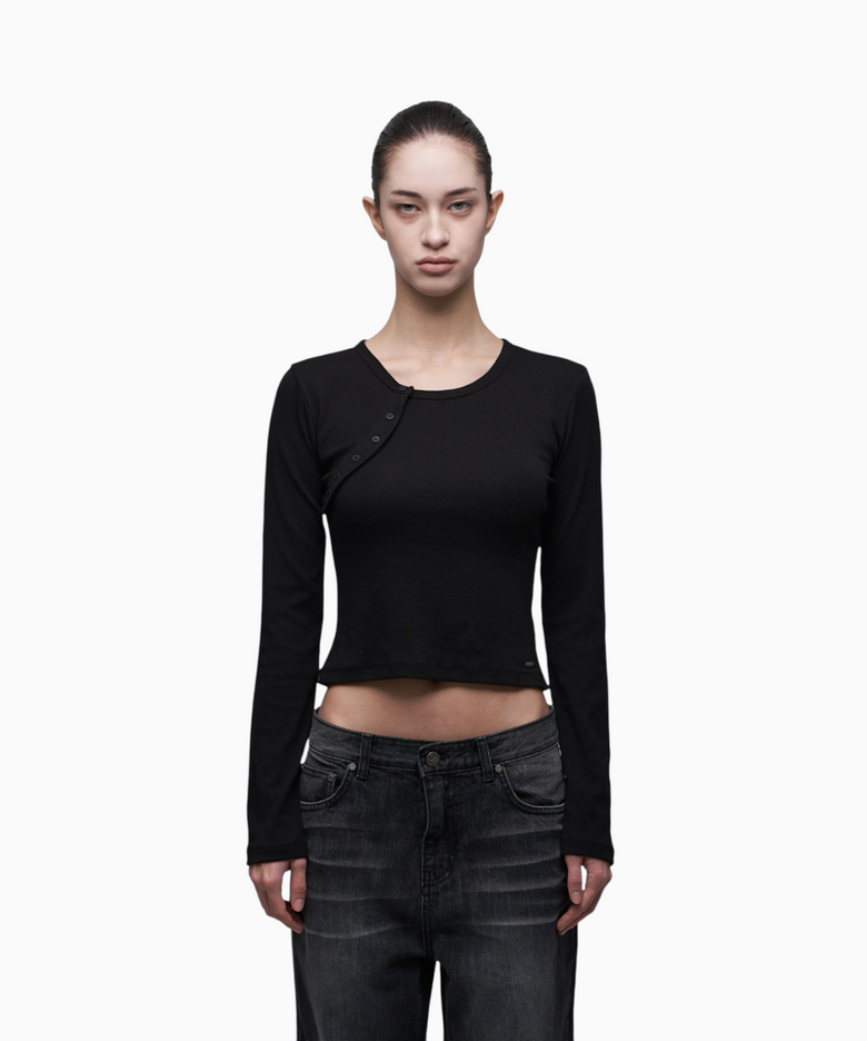 CURVED LONG SLEEVE BLACK