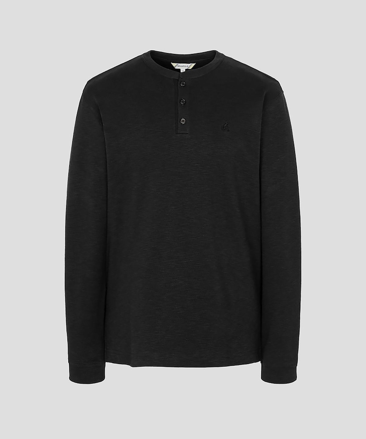 빈폴 멘(BEANPOLE MEN) 와플 헨리넥 티셔츠 - 블랙