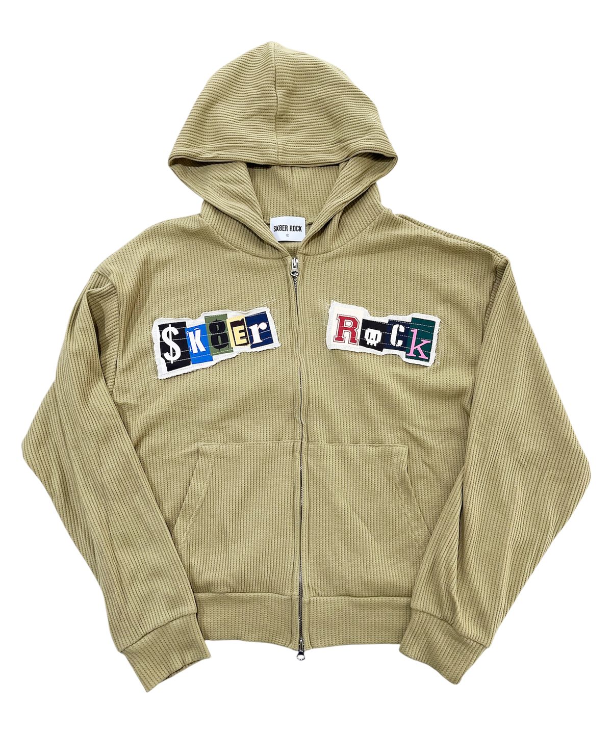 스케이터락(SK8ER ROCK) Collage Logo Waffle Hood Zip-Up (Sand)