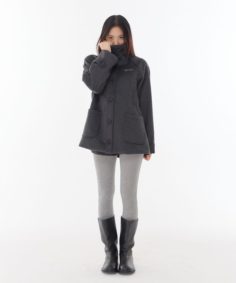 MARLOW HIGH NECK COAT / CHARCOAL