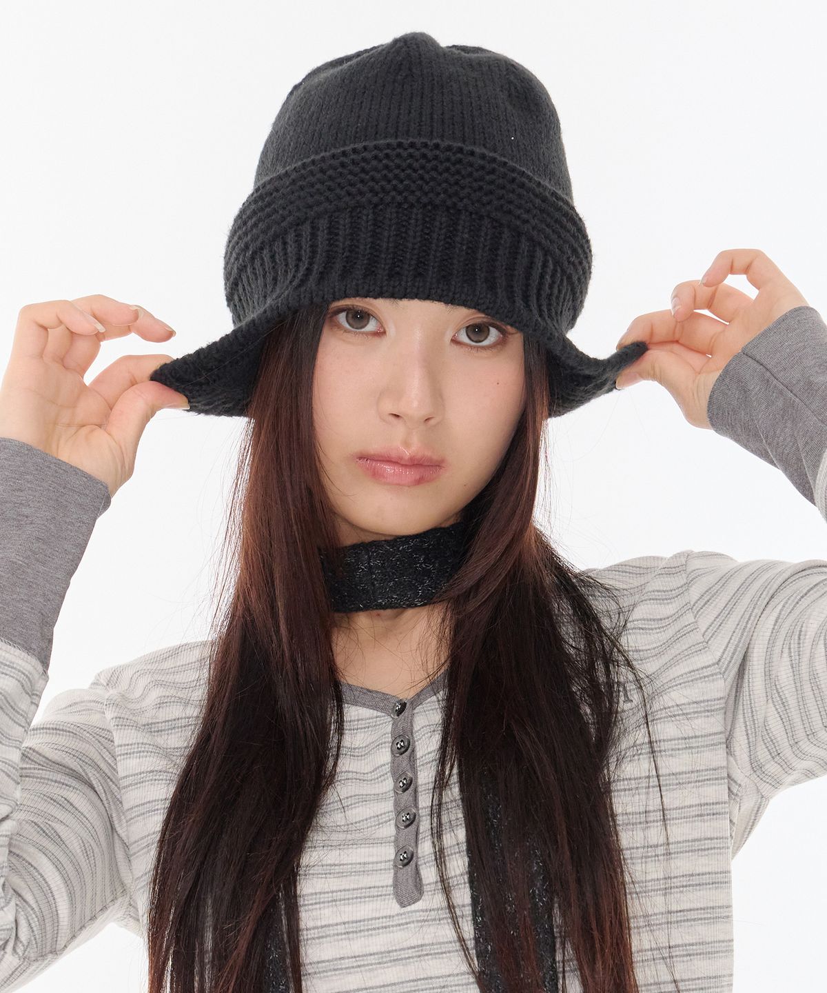 애즈온(ASON) [ASON X NEGATIVETHREE] ENGINEERED EARFLAP BEANIE / BLACK