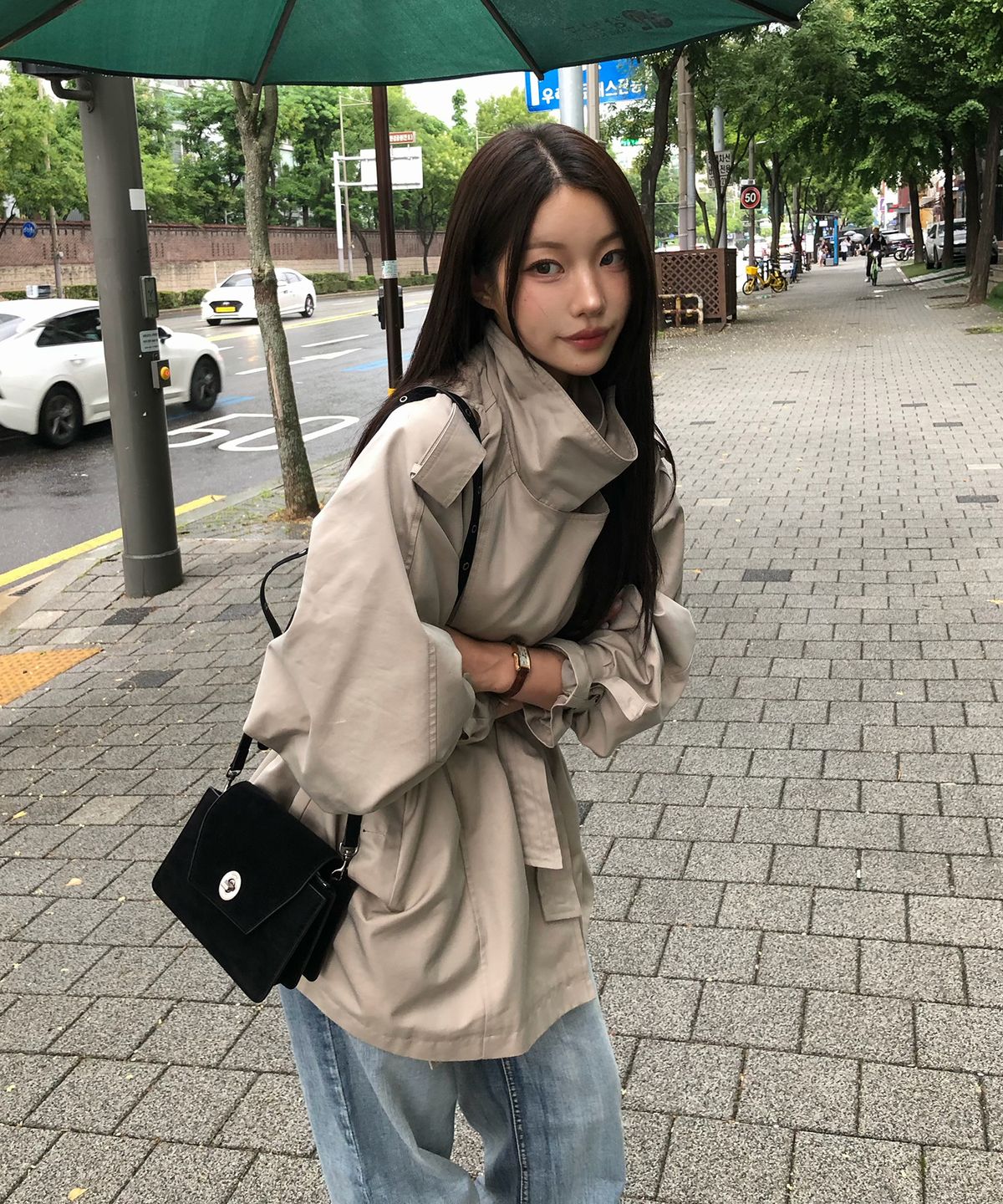 키시닝(KISYNING) Suede Travel Big-Bag (Black)