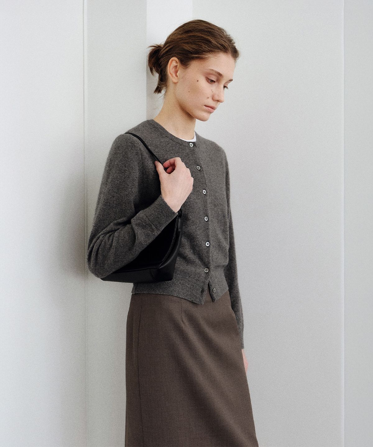 로트(LOTE) Cashmere Wool Crew Cardigan_4 Color