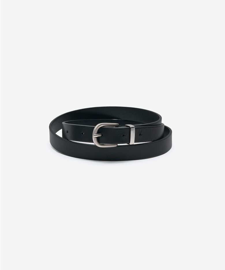 Italy Calf Leather Belt (Black) TNBE6F100BK