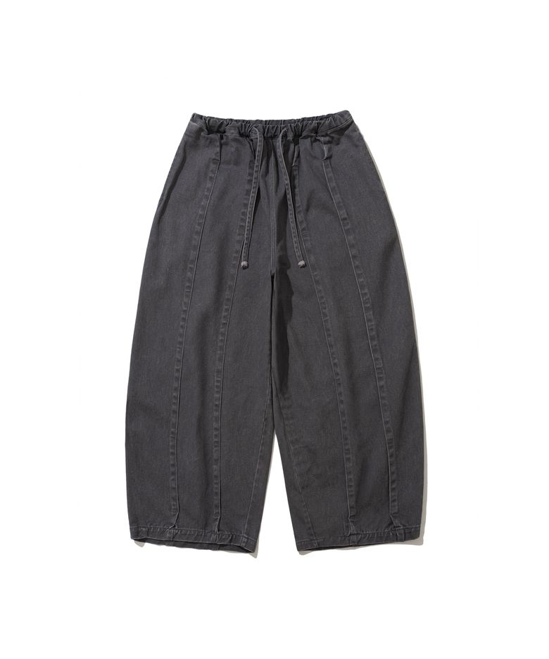 Folded Stitch Balloon Pants - Grey