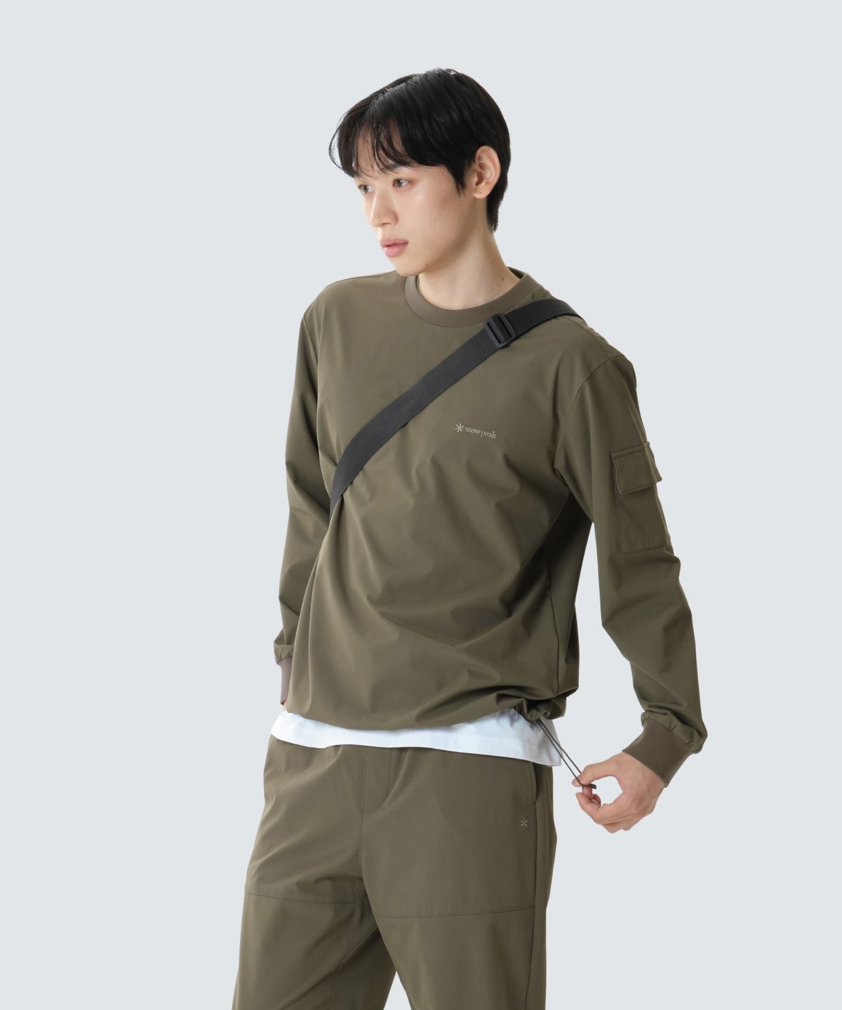 스노우피크 어패럴(SNOWPEAK APPAREL) 라고 맨투맨 (S26FMTHT32) Tan Gray