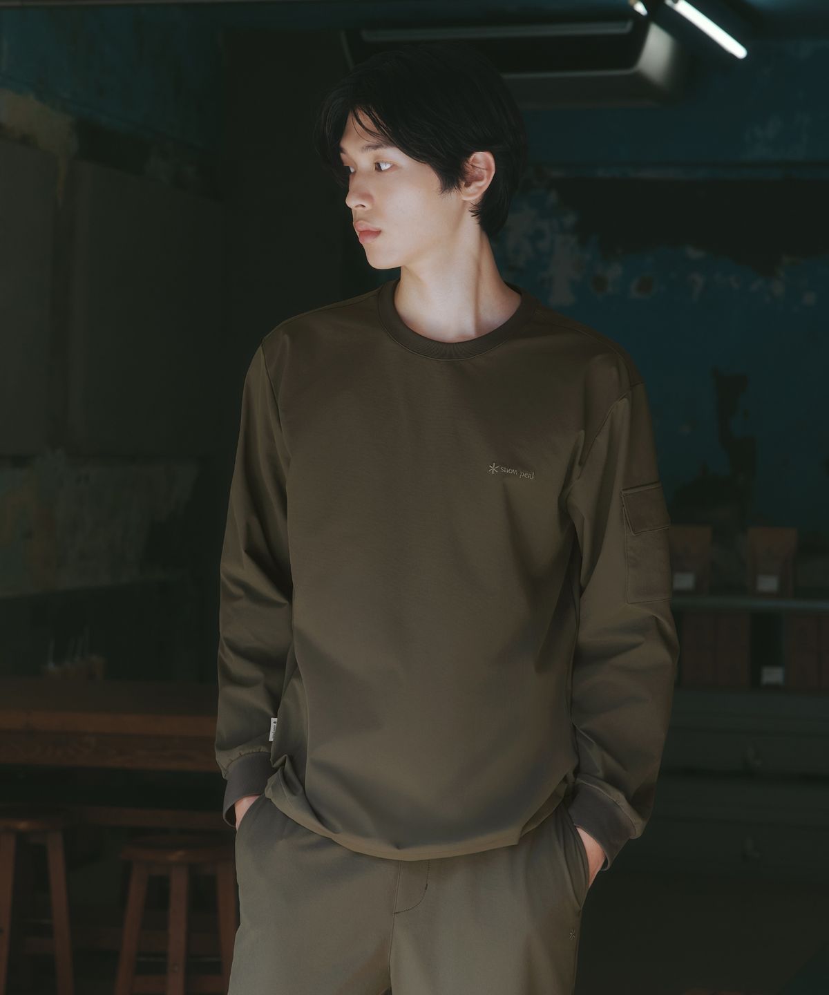스노우피크 어패럴(SNOWPEAK APPAREL) 라고 맨투맨 (S26FMTHT32) Tan Gray
