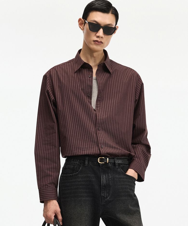 Comfort Stripe Shirt (Burgundy) TNSH6F100D2