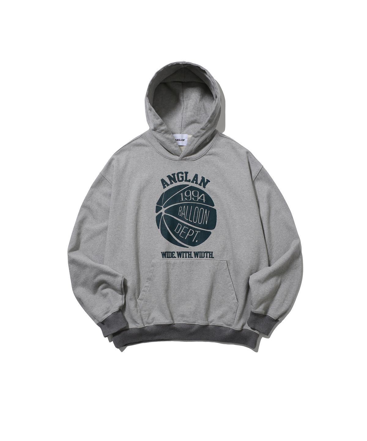 앵글런(ANGLAN) College Graphic Hoodie - Melange Grey