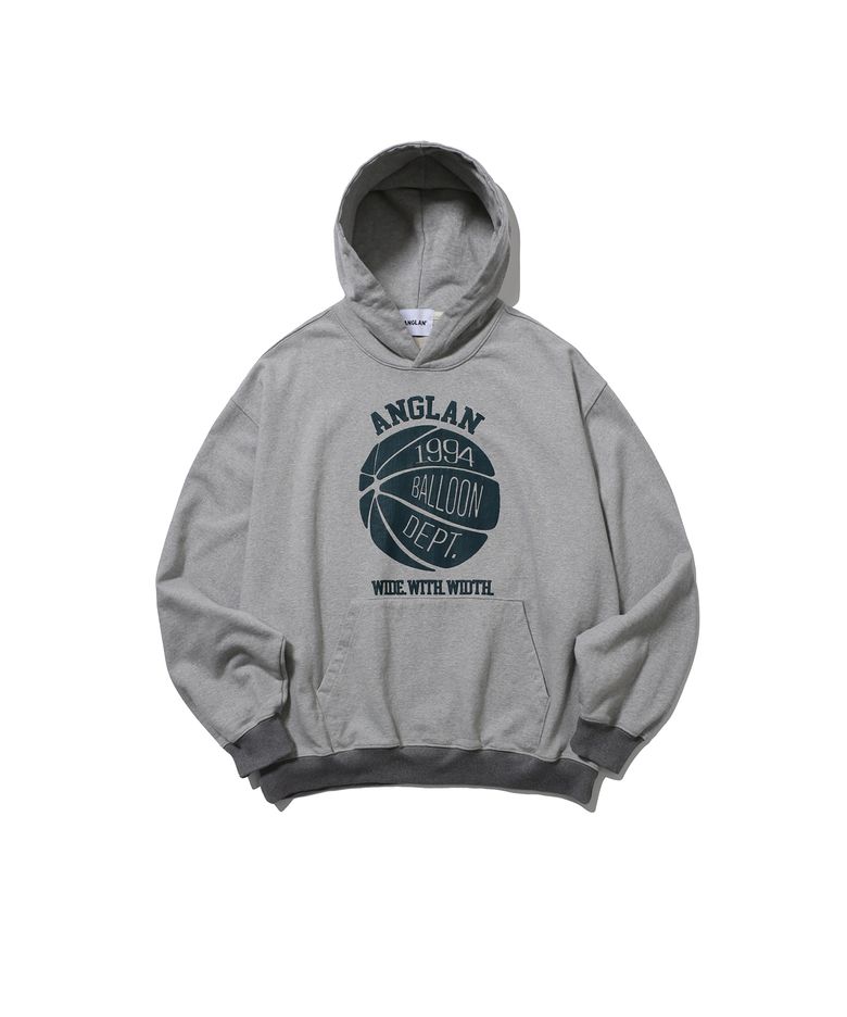 College Graphic Hoodie - Melange Grey