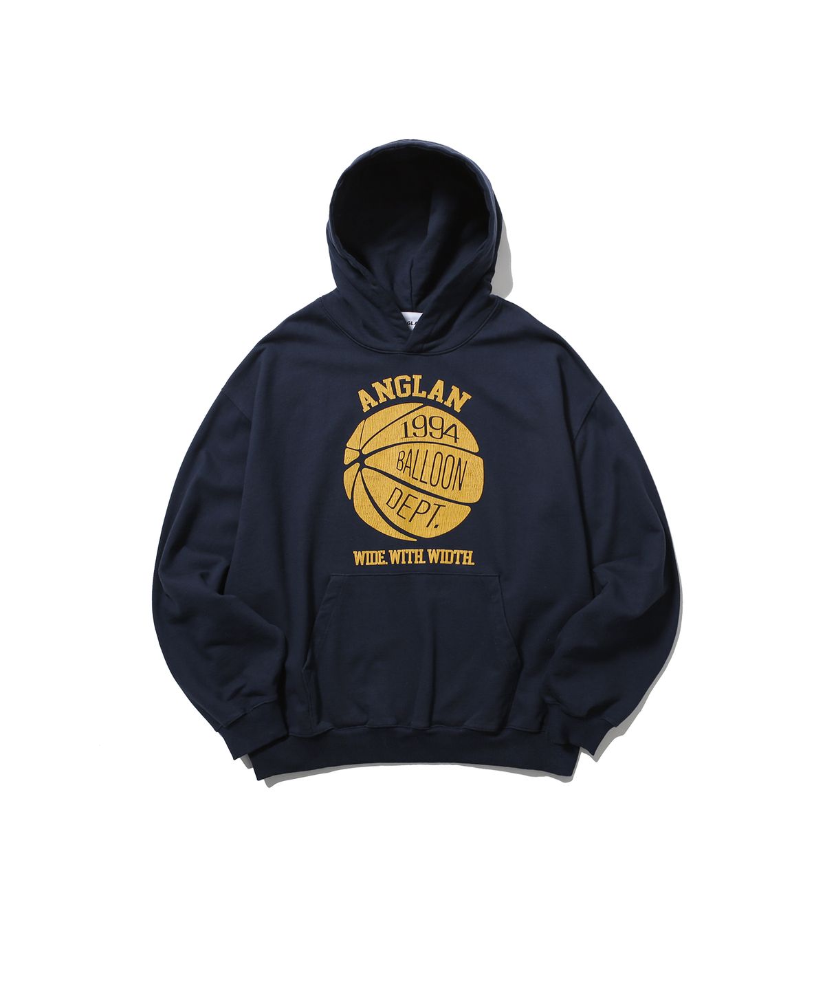 앵글런(ANGLAN) College Graphic Hoodie - Navy