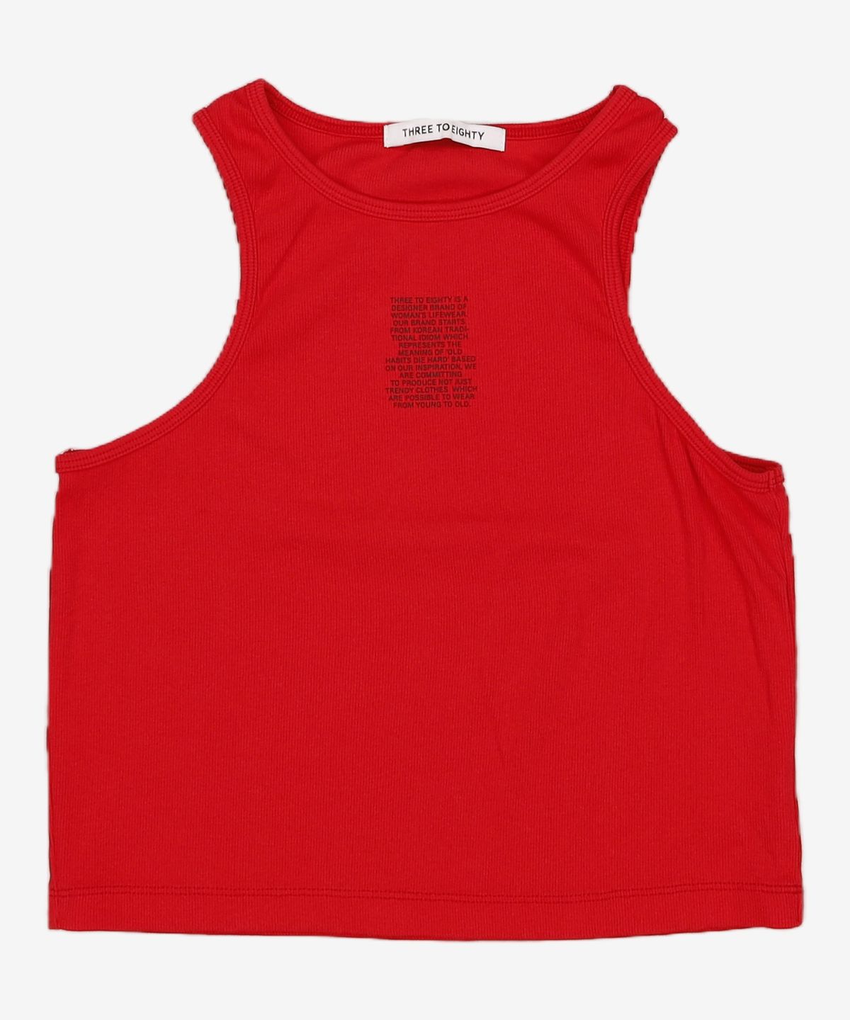 쓰리투에이티(THREE TO EIGHTY) LETTERING GRAPHIC SLEEVELESS (RED) FREE