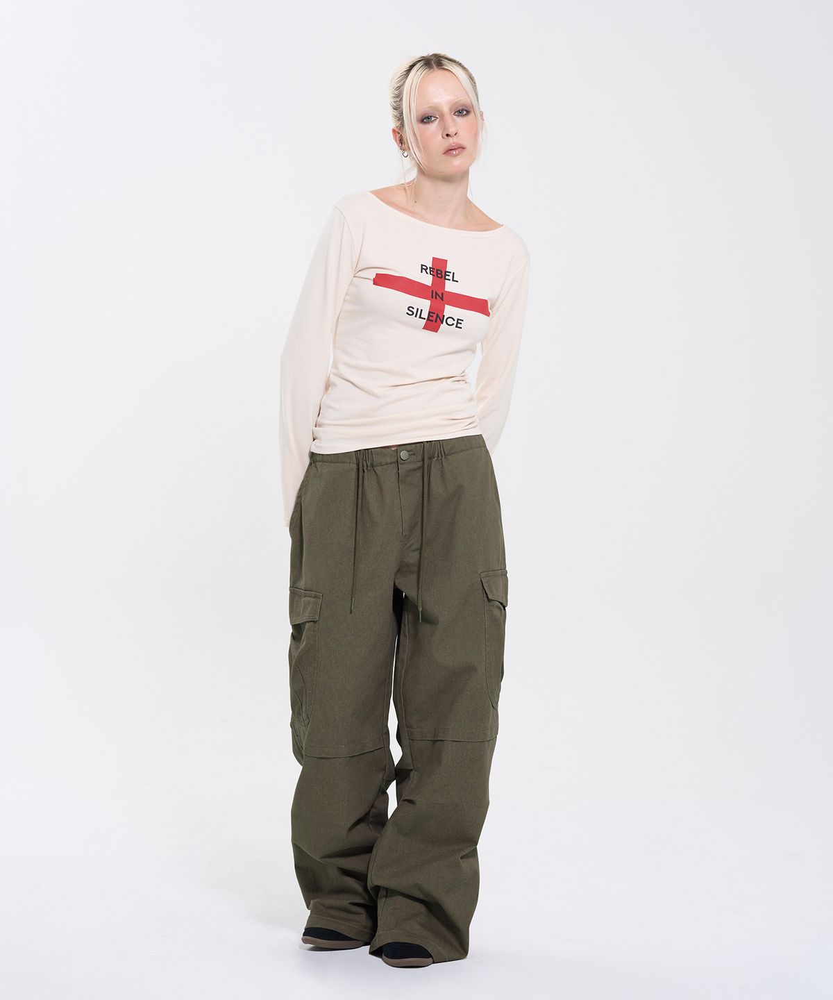 필프(PEALP) WIDE STRAIGHT CARGO PANTS 61 (KHAKI)
