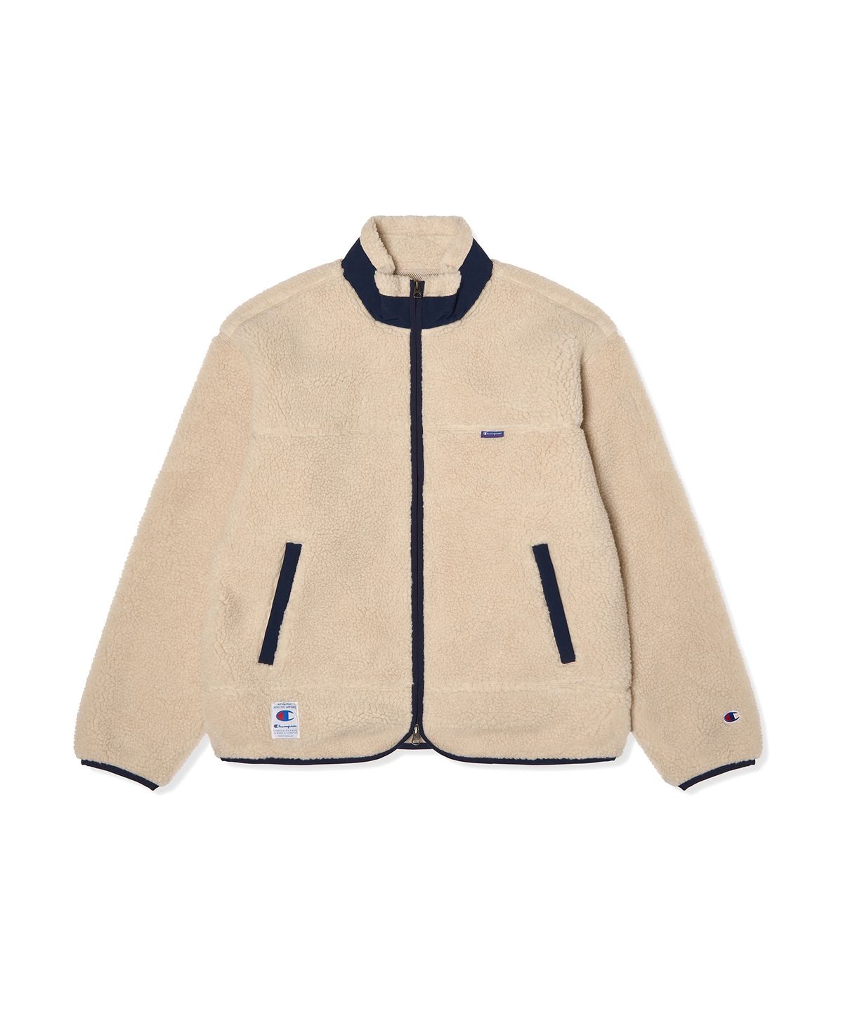 챔피온(CHAMPION) 아플리케 빅 로고 플리스 재킷 Ivory