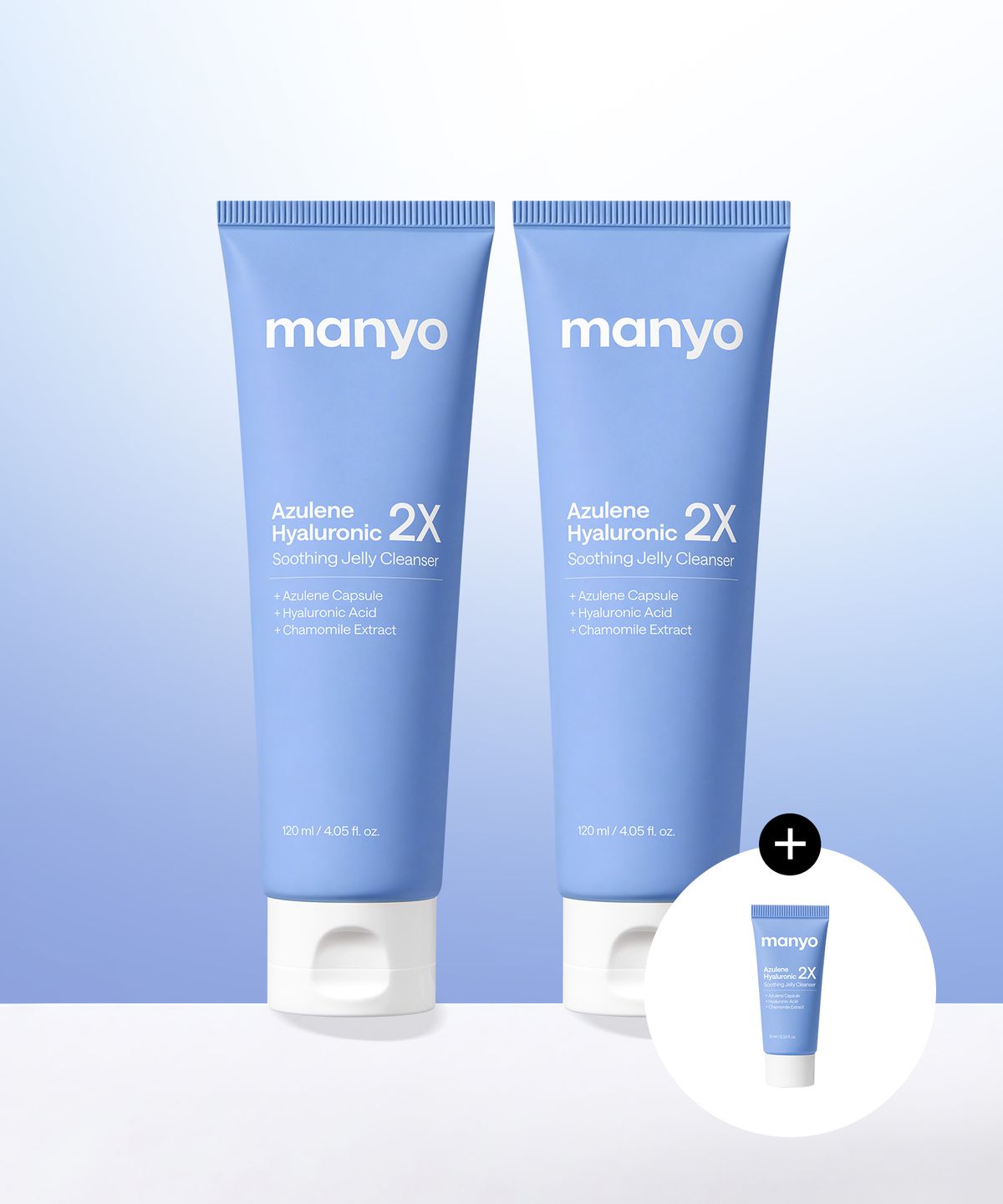 마녀공장(MANYOFACTORY) 아줄렌 히알루로닉2 엑스 수딩 젤리 클렌저 120ml x2 (+젤리 클렌저 10ml 증정)