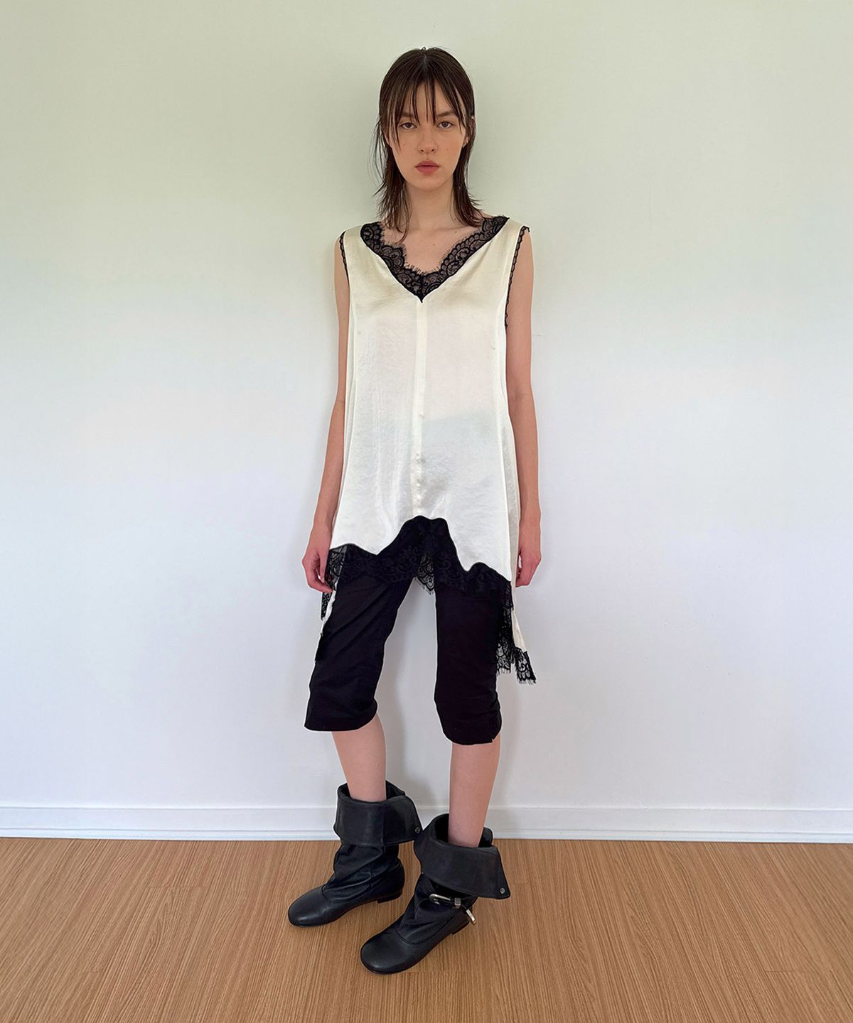 다이애그널(DIAGONAL) LACE SLIP DRESS (ivory)