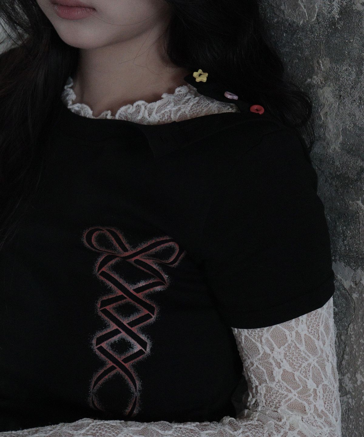 사오레(SAOLE) Two Way T-Shirt Black