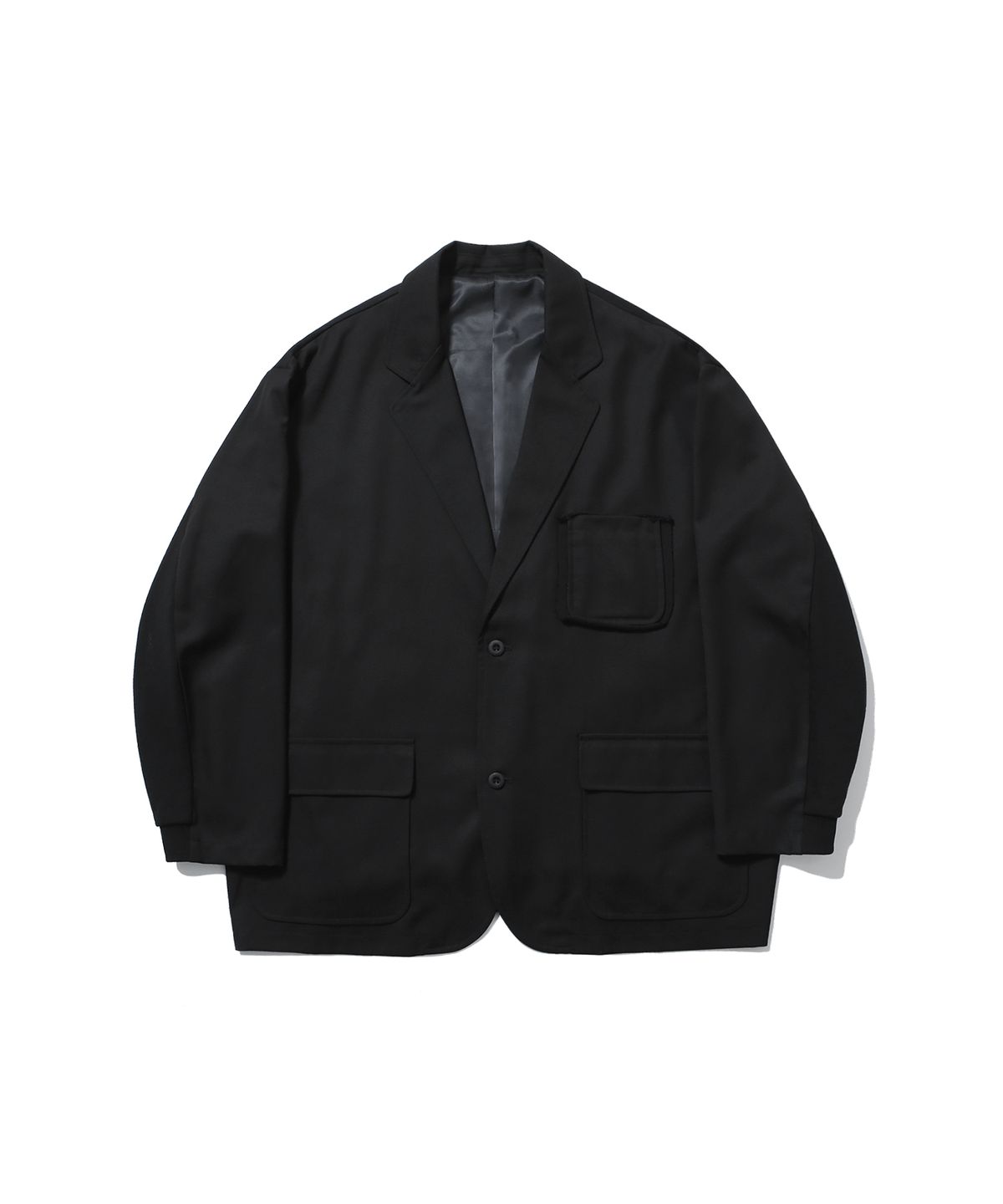 앵글런(ANGLAN) Mix Structured Blazer - Black