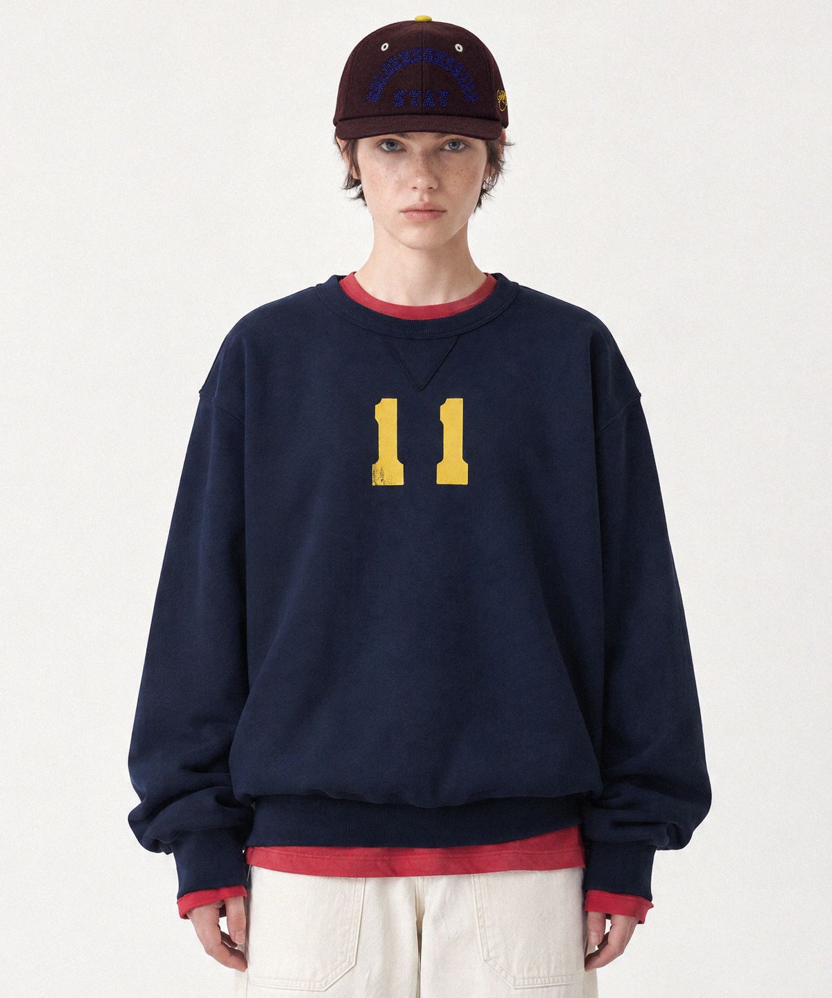 골든선샤인(GOLDEN SUNSHINE) Eleven numbering sweatshirts_Navy
