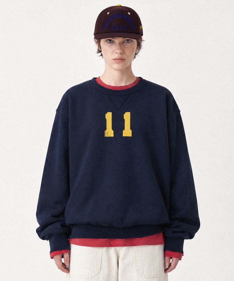 Eleven numbering sweatshirts_Navy