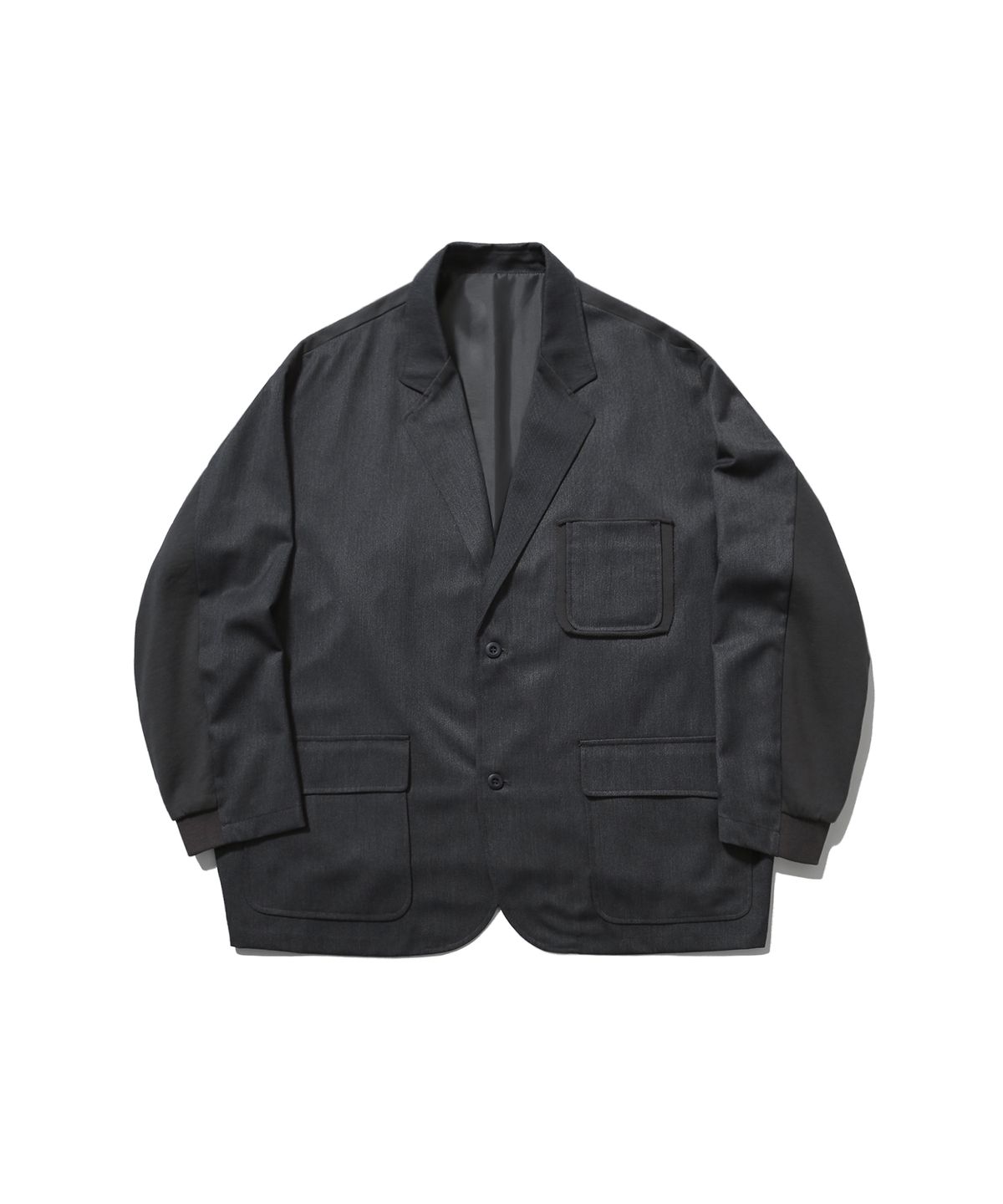 앵글런(ANGLAN) Mix Structured Blazer - Grey