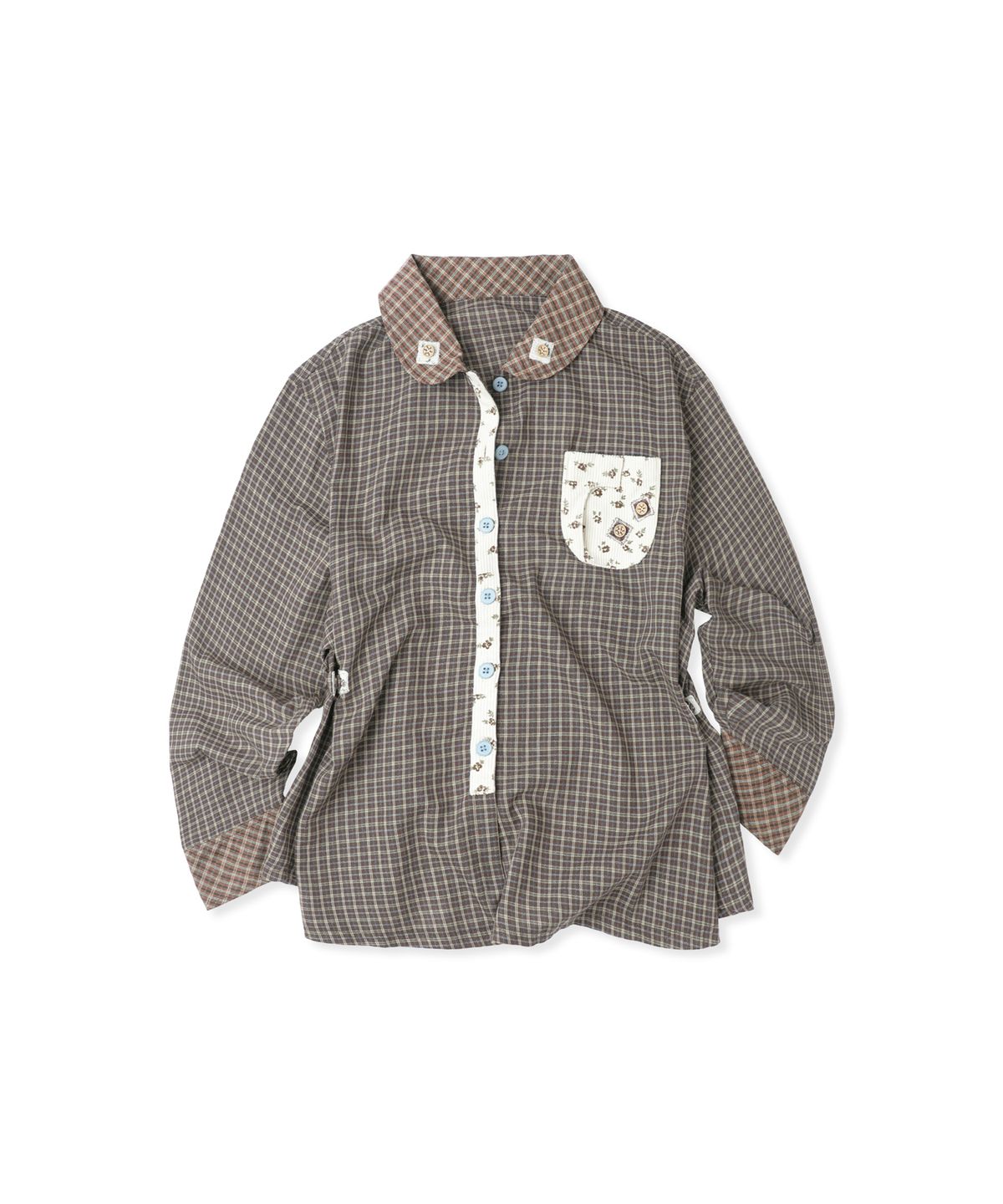 루나키후(RuNaKi'Hu') WXTS017 누이아토 체크 셔츠 (BROWN)