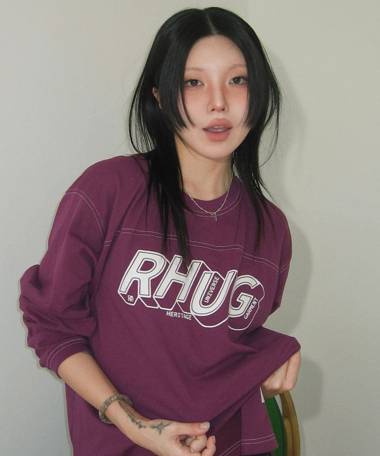 [송이송이 PICK] RHUG 그래픽 긴팔 티셔츠_PURPLE
