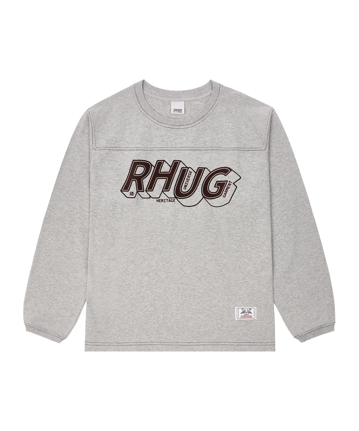 유니버스 가먼트(UNIVERSE GARMENT) RHUG 그래픽 긴팔 티셔츠_GREY