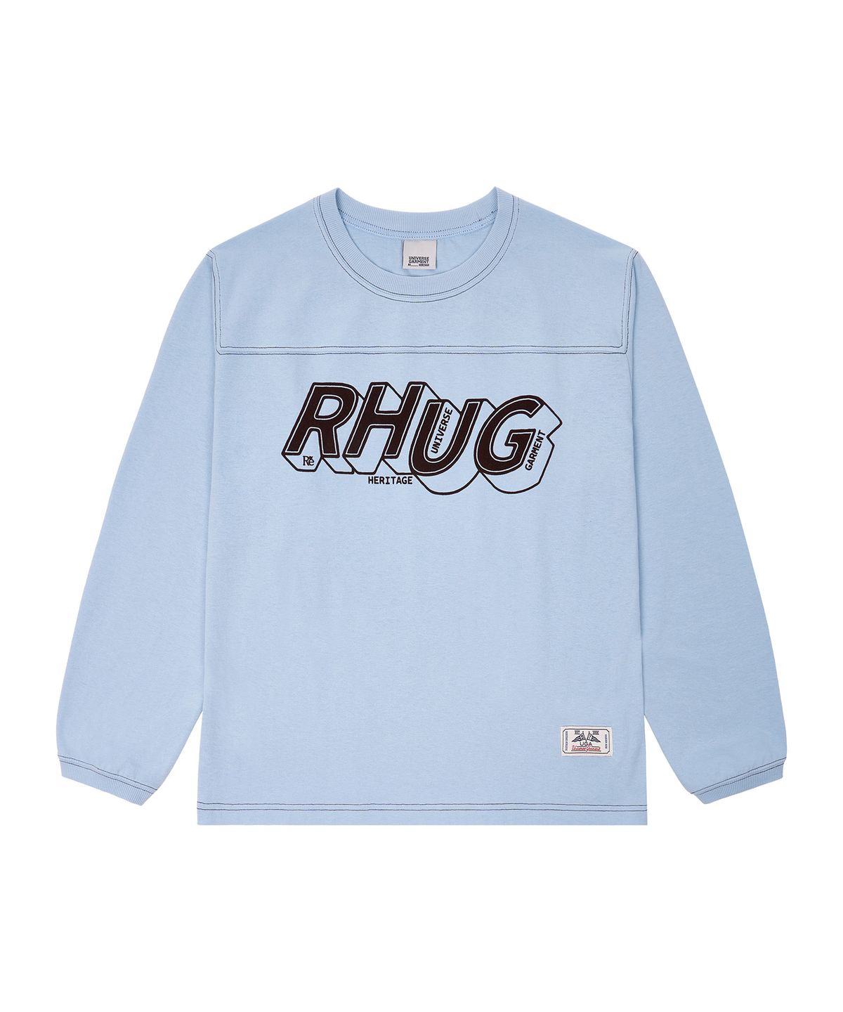 유니버스 가먼트(UNIVERSE GARMENT) RHUG 그래픽 긴팔 티셔츠_BLUE